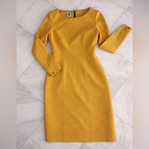 Elegant Anne Klein dress with black leather zipper